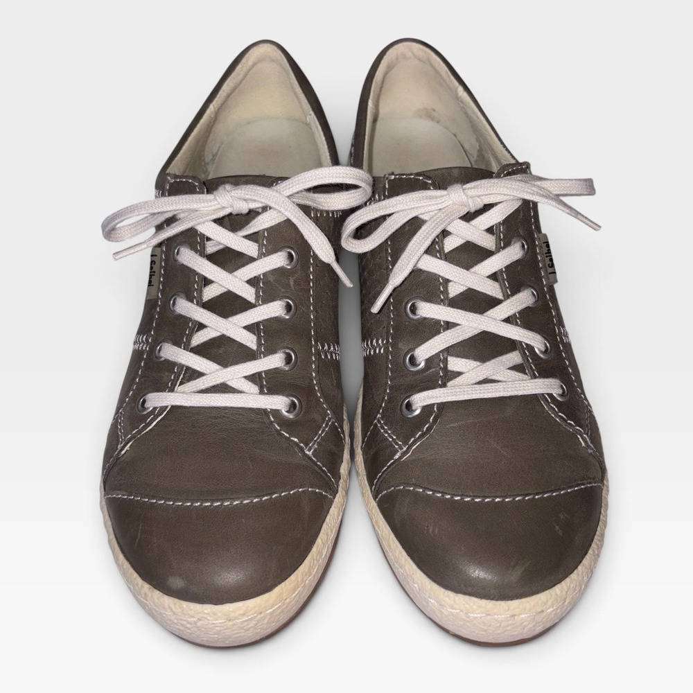 Josef Seibel Caspian Sneakers Womens Excellent Leather Comfort Casual 38 Grey - Picture 4 of 12